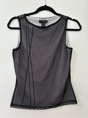 Y2K Mesh Layered Tank Black Medium